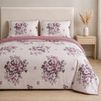 LIVMORE Set of 4 - Printed Duvet Cover Set - Inc. Duvet Cover, Fitted Sheet, & 2 x Pillowcases (King, Size 225x200 cm) - Purple_8429110_2