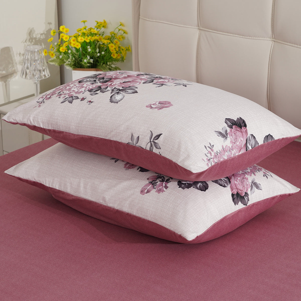 LIVMORE Set of 4 - Printed Duvet Cover Set - Inc. Duvet Cover, Fittted Sheet, &amp; 2 x Pillowcases (King, Size 225x200 cm) - Purple V32529463 5