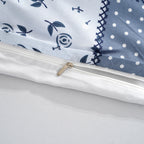 LIVMORE Set of 4 - Printed Duvet Cover Set - Inc. Duvet Cover, Fitted Sheet, & 2 x Pillowcases (King, 225x200 cm) - Blue_8429112_6