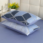 LIVMORE Set of 4 - Printed Duvet Cover Set - Inc. Duvet Cover, Fitted Sheet, & 2 x Pillowcases (King, Size 225x200 cm) - Blue_8429129_4