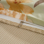 LIVMORE Set of 4 - Printed Duvet Cover Set - Inc. Duvet Cover, Fitted Sheet, & 2 x Pillowcases (Double, 200x200 cm) - Green_8429132_6