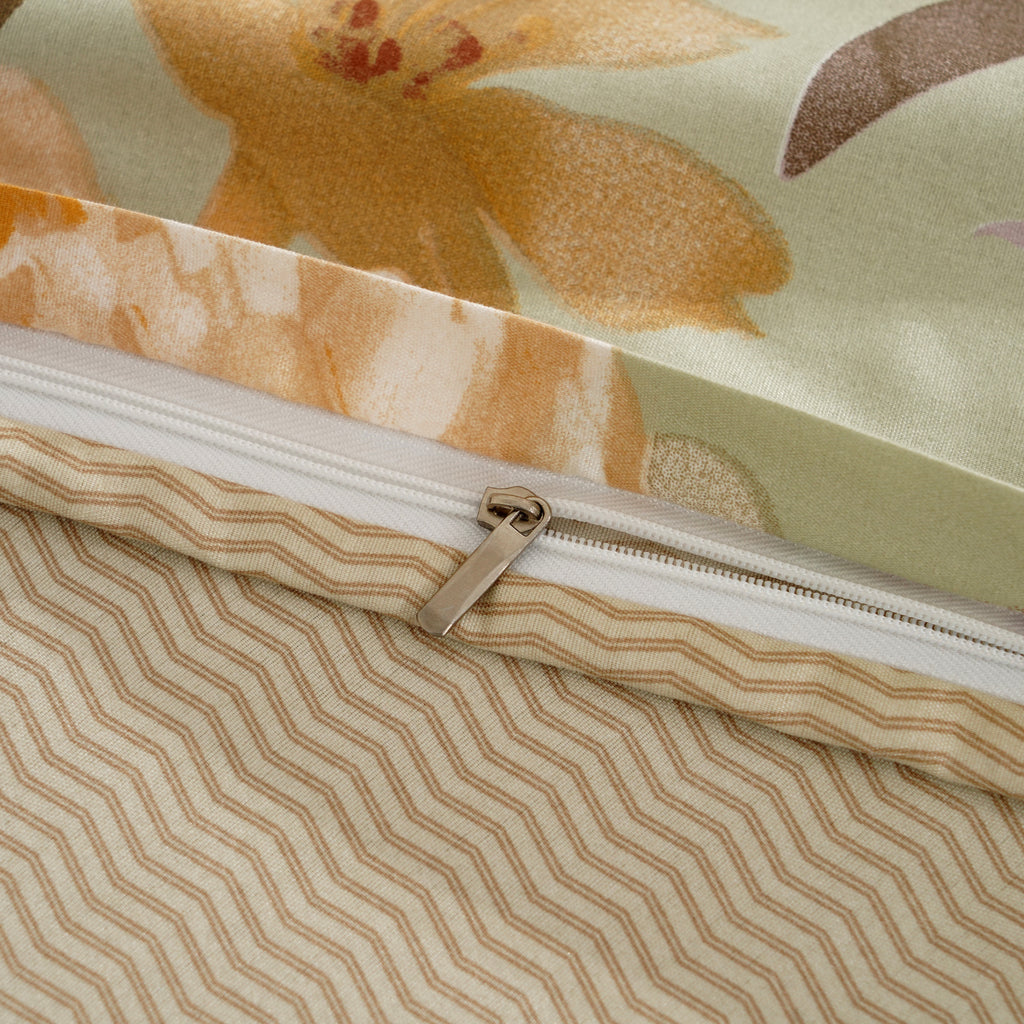 LIVMORE Set of 4 - Printed Duvet Cover Set - Inc. Duvet Cover, Fitted Sheet, & 2 x Pillowcases (King, 225x200 cm) - Green_8429133_6