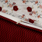 LIVMORE Set of 3 - Printed Comforter with 2 Pillowcases (King, Size 225x220 cm) - Red_8429146_5