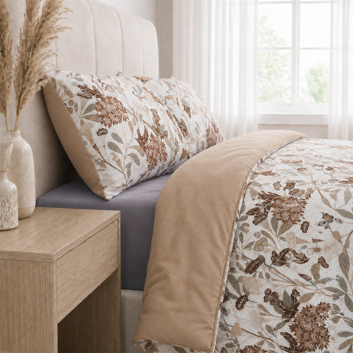 LIVMORE Set of 3 - Printed Comforter with 2 Pillowcases (Double, 200x200 cm) - Yellow V32621659 2