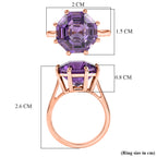 D'Joy Rose De France Amethyst Solitaire Ring in Rose Gold Plated Sterling Silver 6.40 Ct._8429355_5