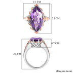 D'Joy Rose De France Amethyst Solitaire Ring in 18K Vermeil Rose Gold Plated & Rhodium Overlay Sterling Silver 7.40 Ct._8429422_5