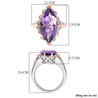D'Joy Rose De France Amethyst Solitaire Ring in 18K Vermeil Rose Gold Plated & Rhodium Overlay Sterling Silver 7.40 Ct._8429426_5