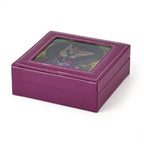 LIVMORE Multi-Slot Ring Storage Box with Suncatcher Glass Window (15.5 x 15.5 x 5.5 cm) - Purple_8429440_3
