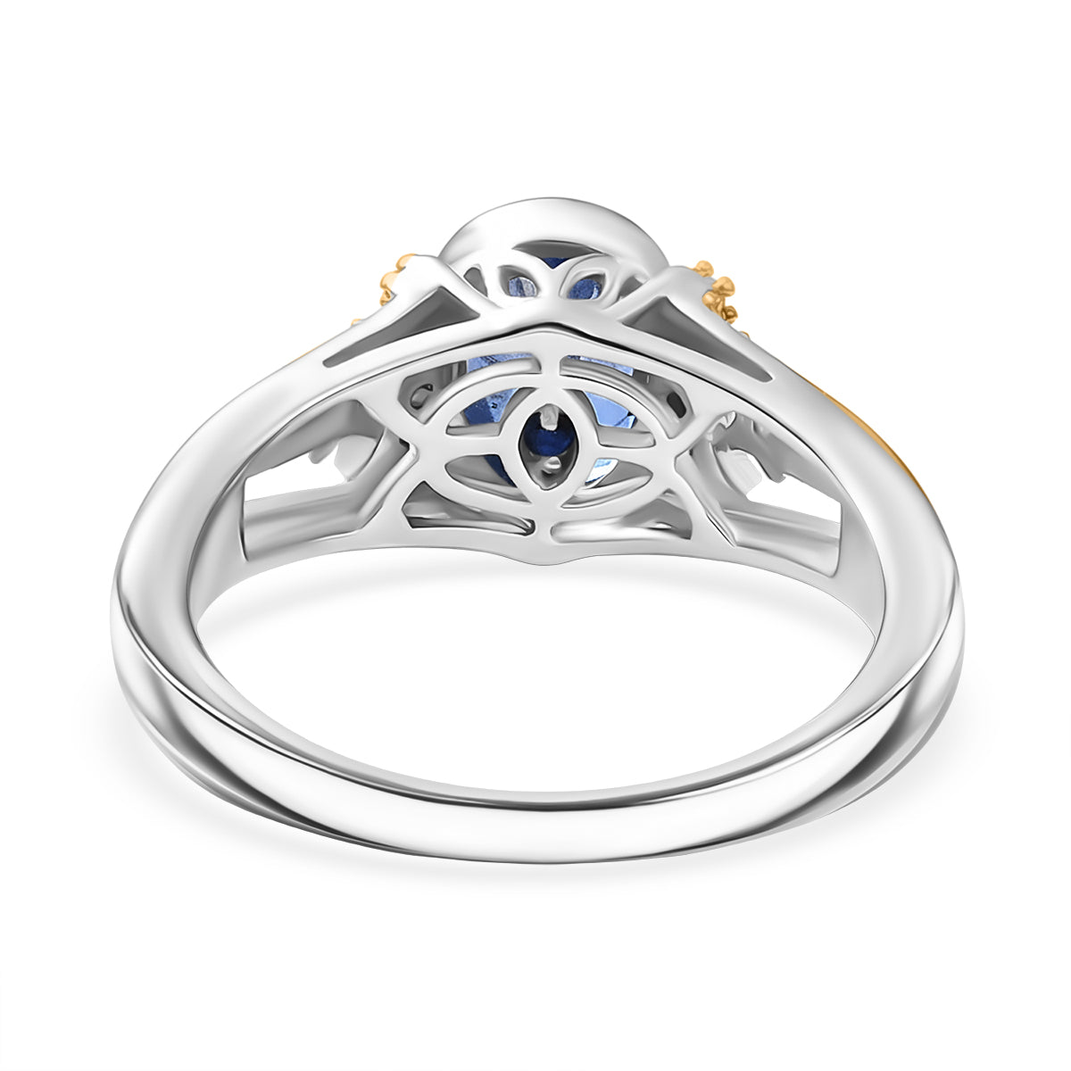 GP Kyanite, White Zircon Ring in Rhodium Overlay &amp; Yellow Gold Plated Sterling Silver 1.80 Ct. 8429568 5