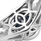 GP - Natural Kashmir Kyanite, White Zircon & Blue Sapphire Oval Cut Ring in Rhodium Overlay Sterling Silver 1.80 Ct._8429568_5