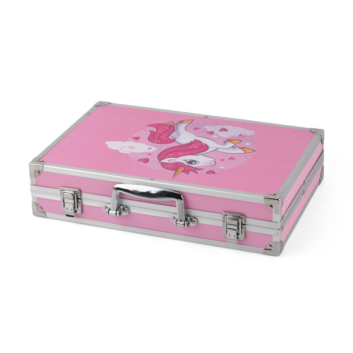 145-Piece Deluxe Art Set with Blue Aluminium Storage Case - Portable Drawing &amp; Painting Kit with Watercolour Pens for Artists - Pink 8429752 5