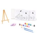 "Painting set - unicorn 12 colour + 2 brush 2 printing canvas (15*20cm) 1 white canva (15*20cm) 1 stand"_8429753