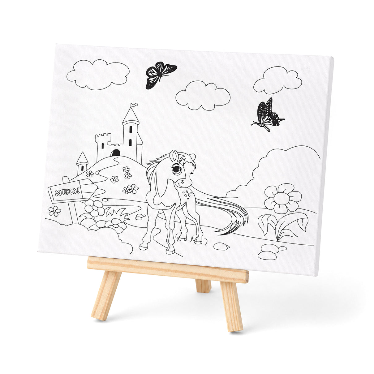 "Painting set - unicorn 12 colour - 2 brush 2 printing canvas (15*20cm) 1 white canva (15*20cm) 1 stand" 8429753 3