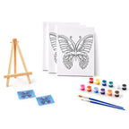 "Painting set - butterfly 12 colour + 2 brush 2 printing canvas (15*20cm) 1 white canva (15*20cm) 1 stand"_8429785