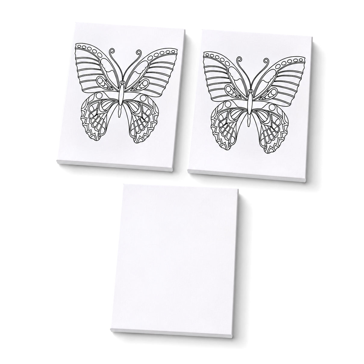 "Painting set - butterfly 12 colour - 2 brush 2 printing canvas (15*20cm) 1 white canva (15*20cm) 1 stand" 8429785 2