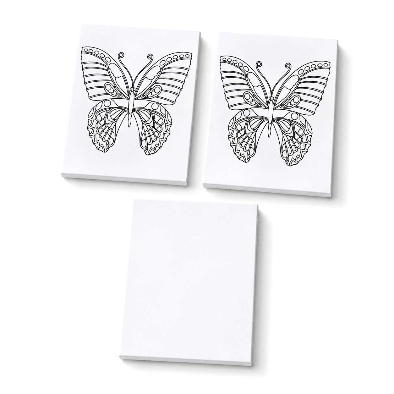 "Painting set - butterfly 12 colour - 2 brush 2 printing canvas (15*20cm) 1 white canva (15*20cm) 1 stand" 8429785 2