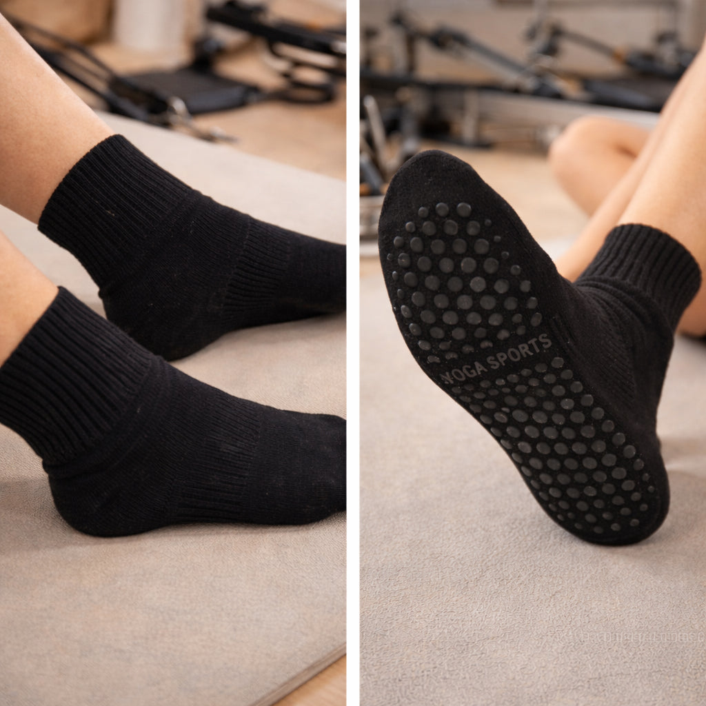 Non-Slip Pilates - Yoga Grip Socks (One Size) - Black