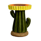 LIVMORE Sculptural Resin Sunflower & Cactus Accent Stool (32x32x42.5cm) - Yellow & Green_8430311_3