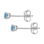 Luxuriant VS Lab Grown Blue Diamond Stud Earrings with Push Post in Rhodium Overlay Sterling Silver 0.26 Ct._8430417_3