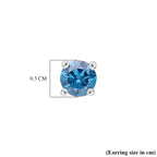 Luxuriant VS Lab Grown Blue Diamond Stud Earrings with Push Post in Rhodium Overlay Sterling Silver 0.26 Ct._8430417_4