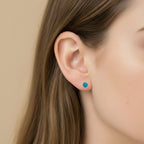 Luxuriant VS Lab Grown Blue Diamond Earrings with Push Post in 18K Vermeil Yellow Gold Plated Sterling Silver_8430418_2