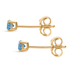 Luxuriant VS Lab Grown Blue Diamond Earrings with Push Post in 18K Vermeil Yellow Gold Plated Sterling Silver_8430418_3