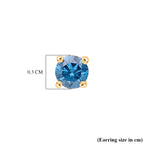Luxuriant VS Lab Grown Blue Diamond Earrings with Push Post in 18K Vermeil Yellow Gold Plated Sterling Silver_8430418_4