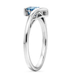 Luxuriant Diamond Collection - SI Lab Grown Blue Diamond Solitaire Bypass Ring in Rhodium Overlay Sterling Silver_8430515_5