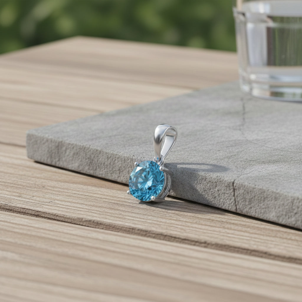 Close Out Deal - Luxuriant 9K White Gold SGL Certified VS Vivid Blue Lab Grown Diamond Solitaire Pendant 1.00 Ct._8430521_1