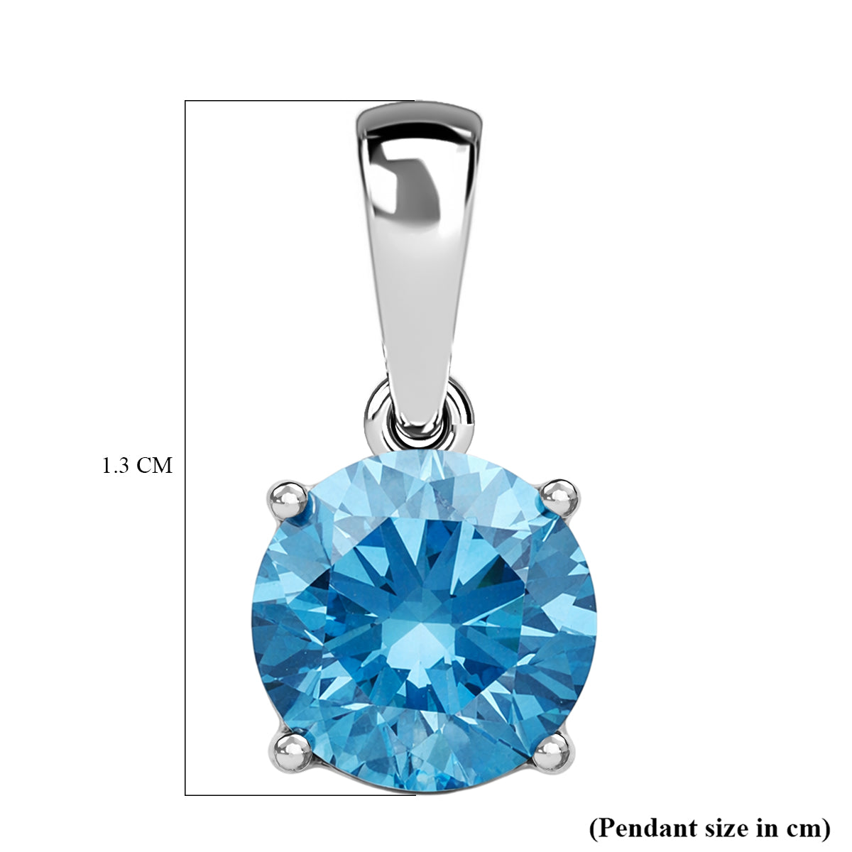 Close Out Deal - LUXURIANT 1 Ct. Blue Lab Grown Diamond Round-Cut Solitaire Pendant in 9K White Gold SGL Certified (VS) 8430521 6