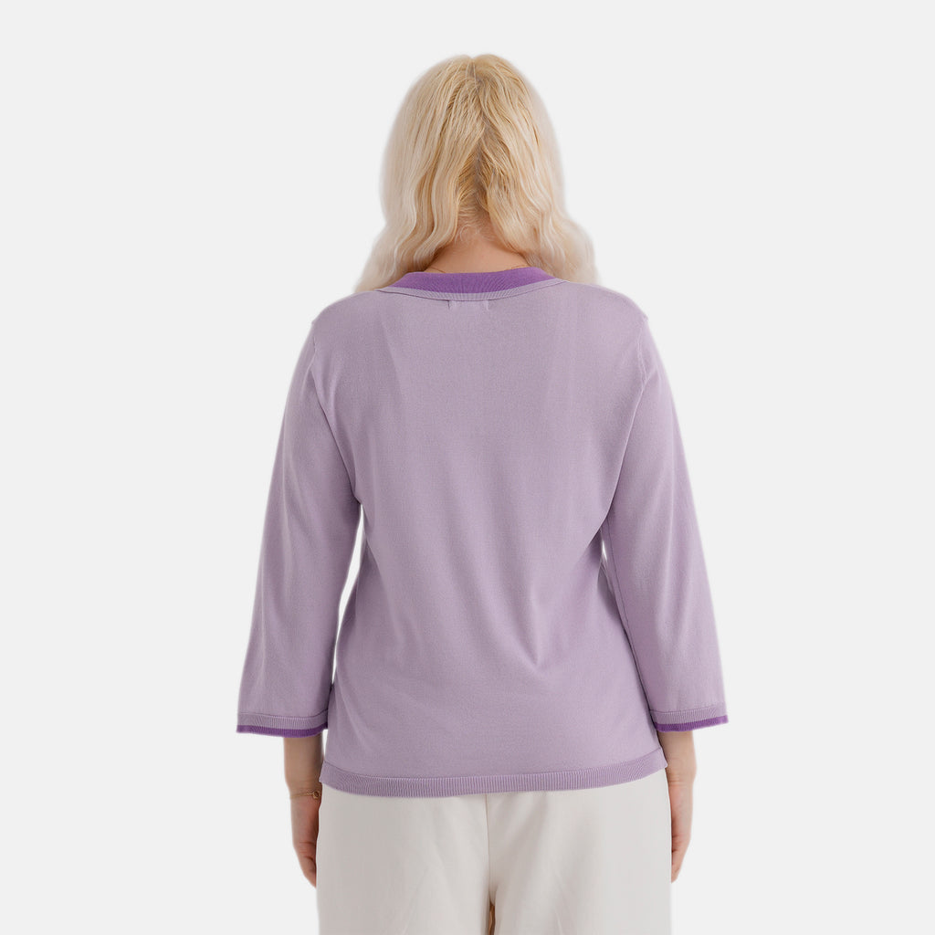 La Marey Light Knitted Polo Shirt (Size XL, Fit 20 To 22) - Purple_8430658_2