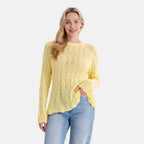 La Marey Scallop Detail Light Weight Jumper (Size - L, 16-18) - Butter Yellow_8430692