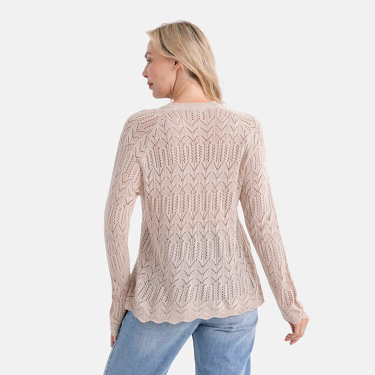 La Marey Scallop Detail Light Weight Jumper (Size - S, 8-10) - Beige V32515475 3