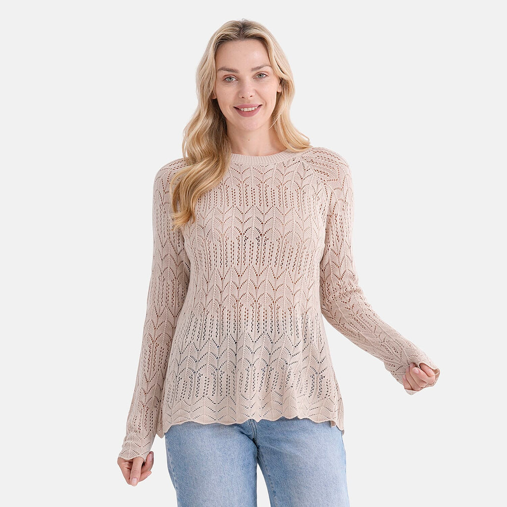 La Marey Scallop Detail Light Weight Jumper (Size - S, 8-10) - Beige_8430694_4