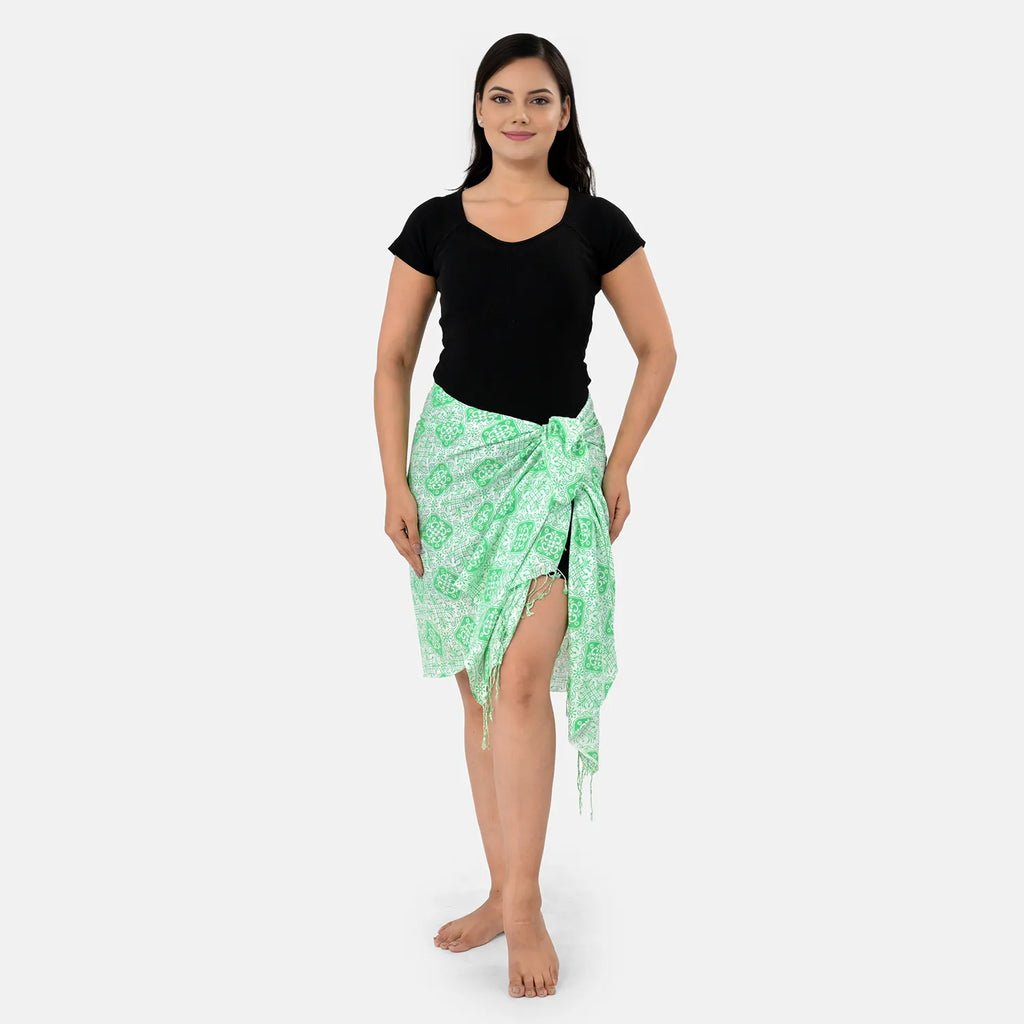 La Marey Printed Stole (Size 178x1 cm) - Green_8430722