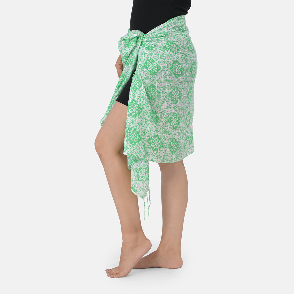 La Marey Printed Stole (Size 178x1 cm) - Green_8430722_2