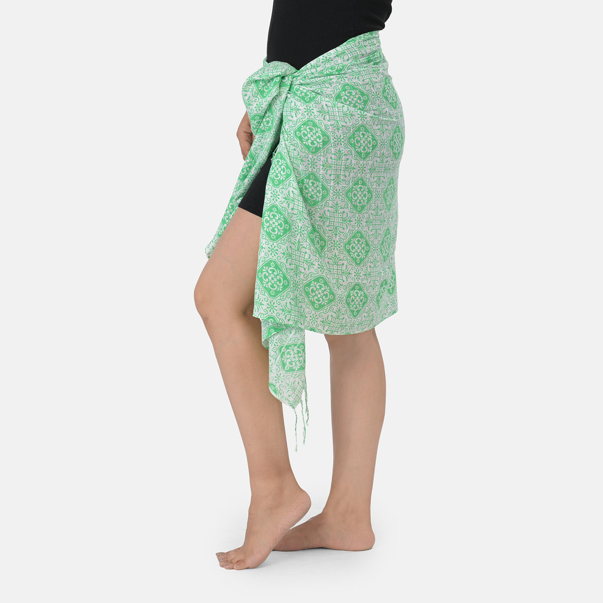 La Marey Womens Printed Viscose Sarong Beach Wrap (178 x 66cm) - Green V32653338 3