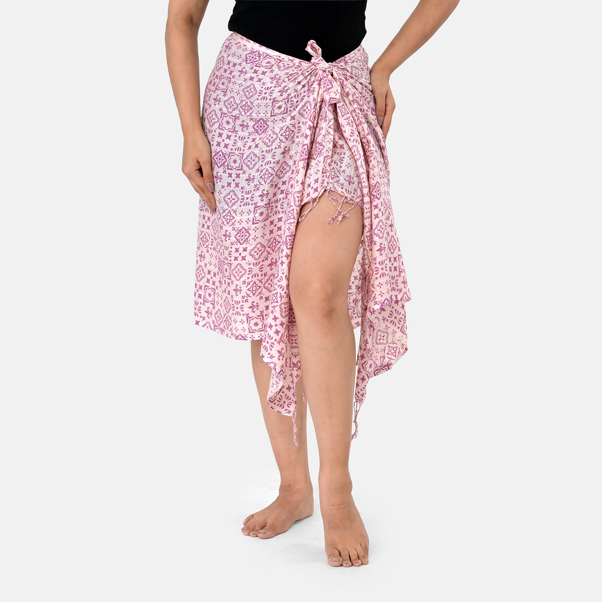 La Marey Womens Printed Viscose Sarong Beach Wrap (178 x 66cm) - Purple V32644098 2