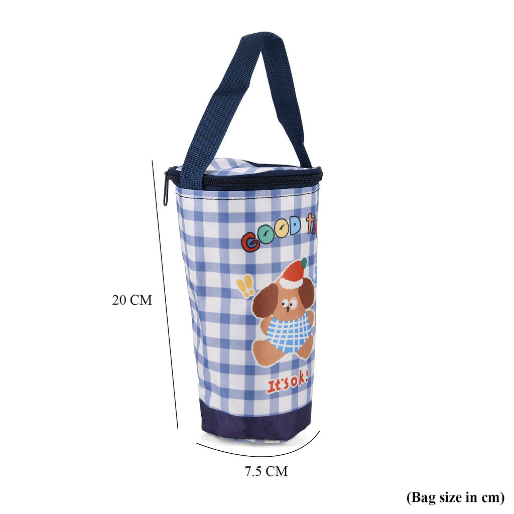 Cute Cartoon Print Insulated Tumbler Travel Mug Bag with Handle & Straw Hole - Navy_8430861_6