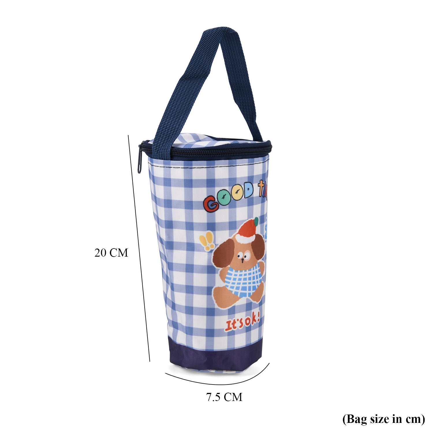 Cute Cartoon Print Insulated Tumbler Travel Mug Bag with Handle &amp; Straw Hole - Navy 8430861 5