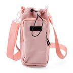 Insulated Style Coffee/Water Bottle Carrier with Wide Crossbody Strap - Pink_8430883