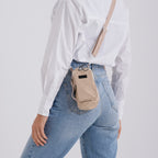 Insulated Style Coffee/Water Bottle Carrier with Wide Crossbody Strap - Beige_8430905_3