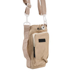 Insulated Style Coffee/Water Bottle Carrier with Wide Crossbody Strap - Beige_8430905_4