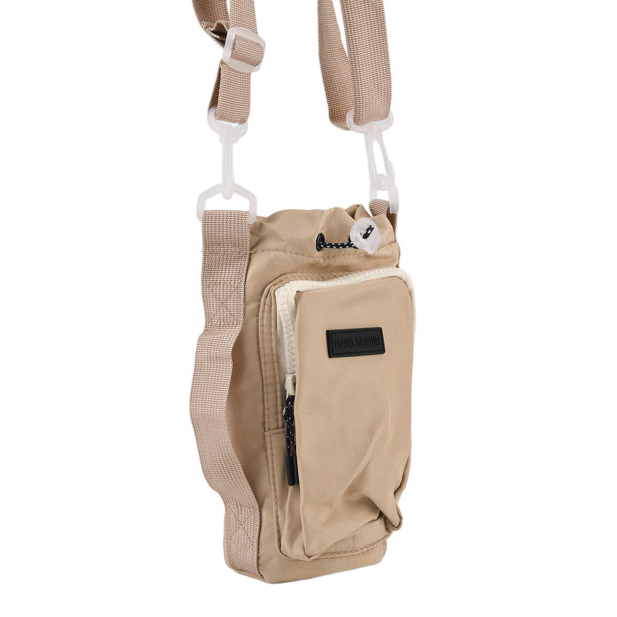 Insulated Style Coffee/Water Bottle Carrier with Wide Crossbody Strap - Beige V32534579 5