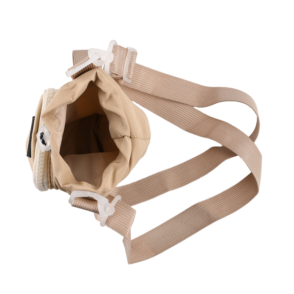 Insulated Style Coffee/Water Bottle Carrier with Wide Crossbody Strap - Beige_8430905_7