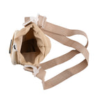 Insulated Style Coffee/Water Bottle Carrier with Wide Crossbody Strap - Beige_8430905_7
