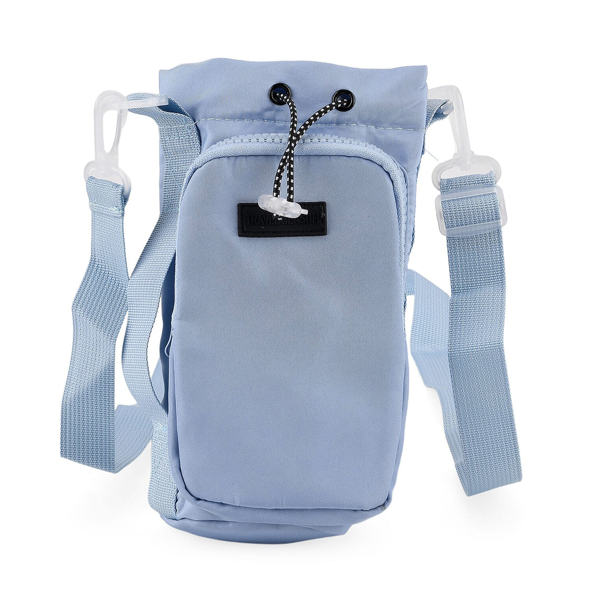 Insulated Style Coffee-Water Bottle Carrier with Wide Crossbody Strap - Blue 8430906 0