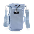 Insulated Style Coffee/Water Bottle Carrier with Wide Crossbody Strap - Blue_8430906