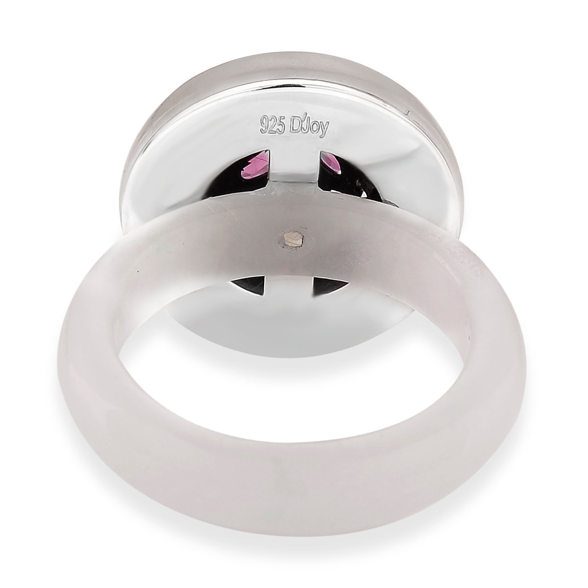 D'Joy Rhodolite Garnet and Natural Jade Ring in Rhodium Overlay Sterling Silver 20.99 Ct. 8431017 5
