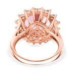 D'Joy Rose De France Amethyst & White Zircon Halo Split Shank Ring in Rose Gold Plated Sterling Silver 7.26 Ct._8431098_4